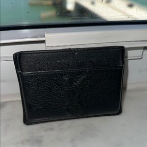 Yves Saint Laurent Black Leather Card Holder